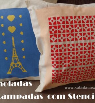 almofadas estampada com stencil