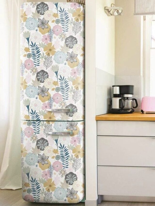 adesivo floral para envelopar geladeira