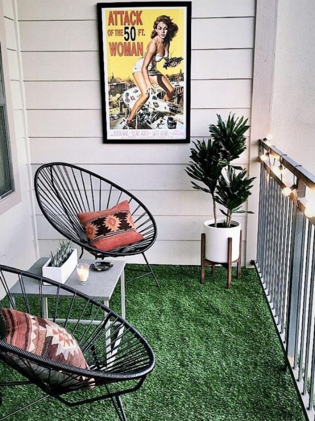 grama sintética na varanda
