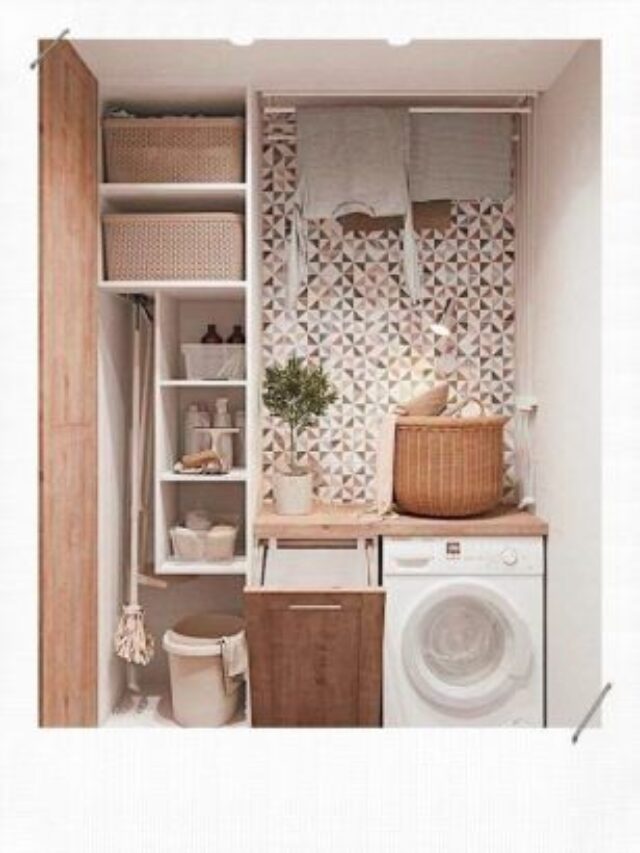 lavandeira com papel de parede