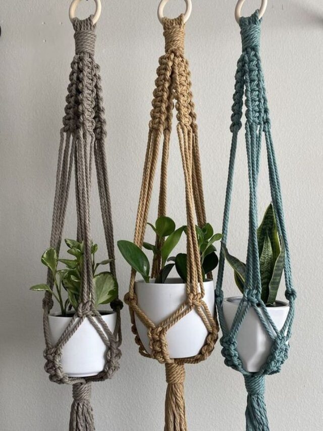 suporte de macramê na decoração