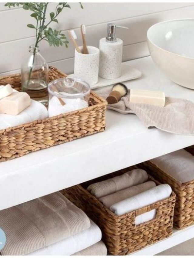 bancada da banheira organizada