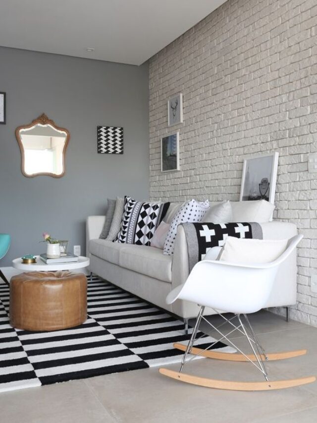 tapete listrado na sala