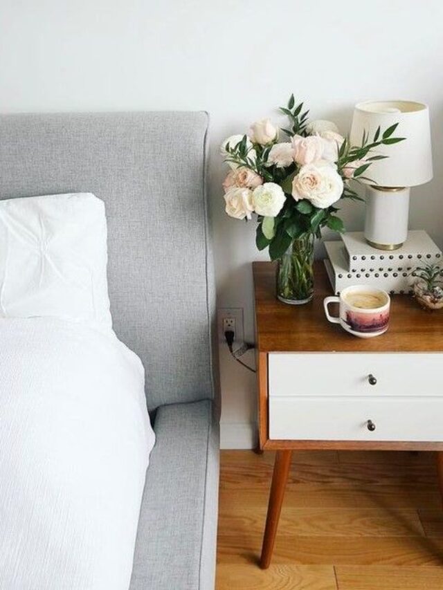 decoração de mesa de cabeceira