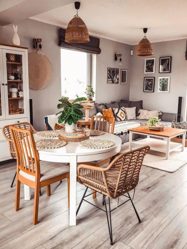 sala conjugada com sala de jantar