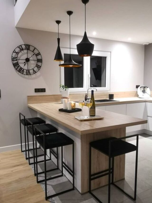 com combinar banqueta preta na cozinha