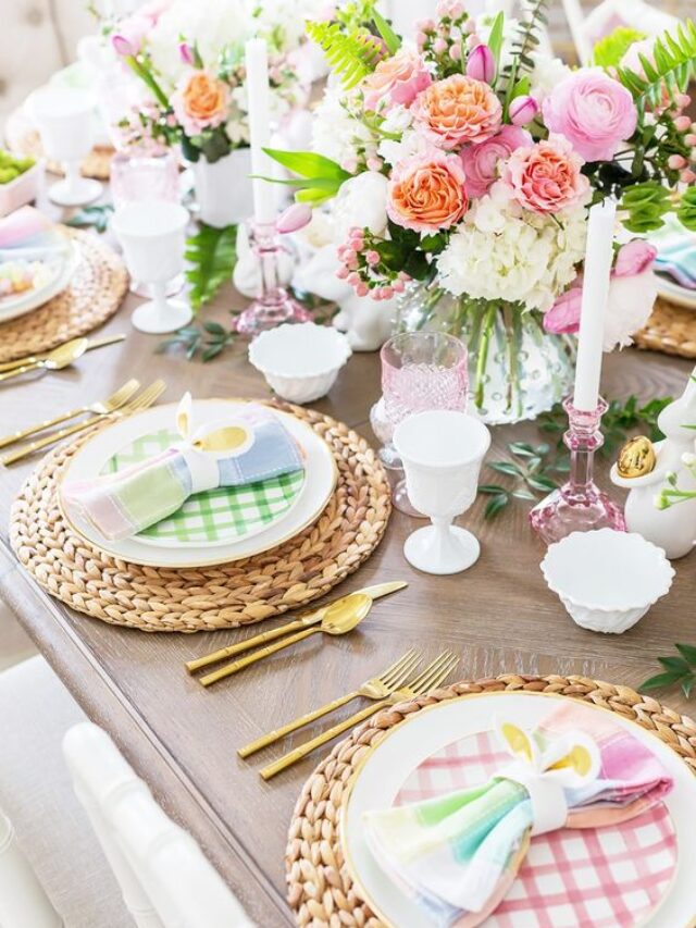 mesa posta de páscoa