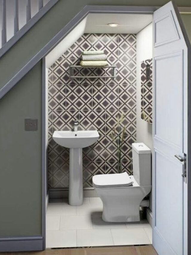 lavabo embaixo da escada ideias