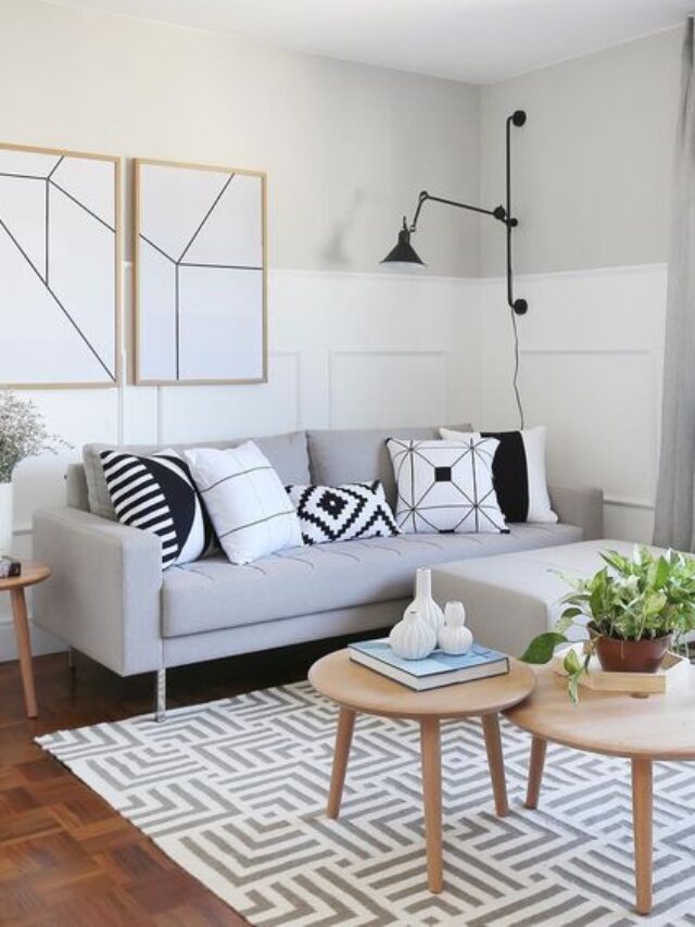 sofá cinza versatilidade