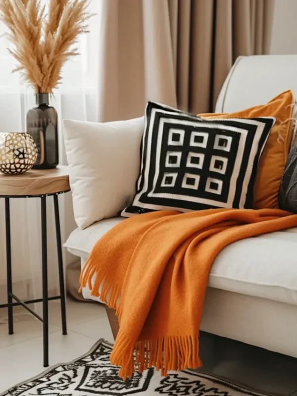 manta para sofá amarelo gema