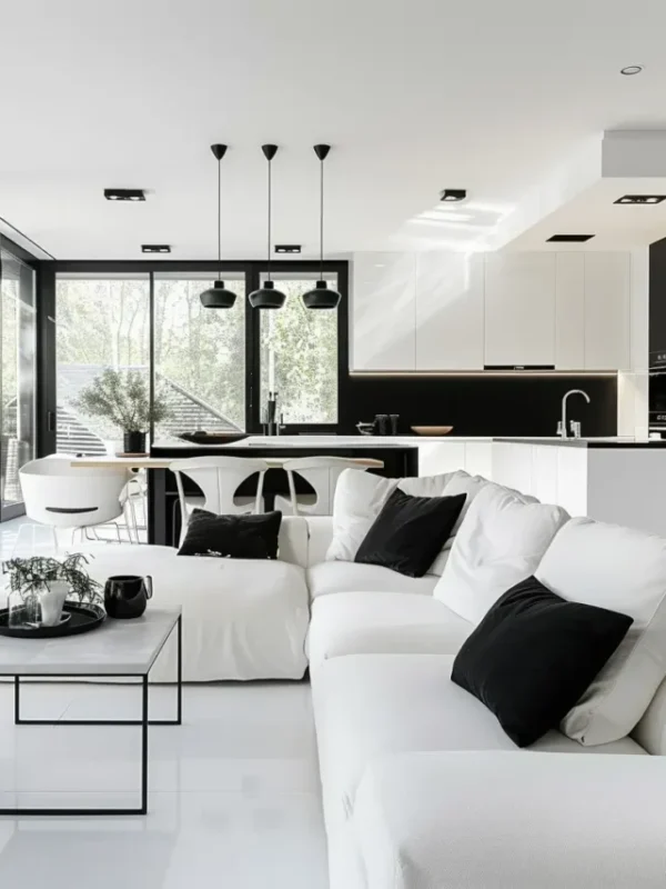 Decoração sala preto e branco