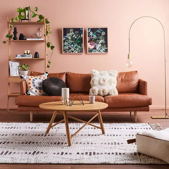 decoração da sala com sofá marrom ideias